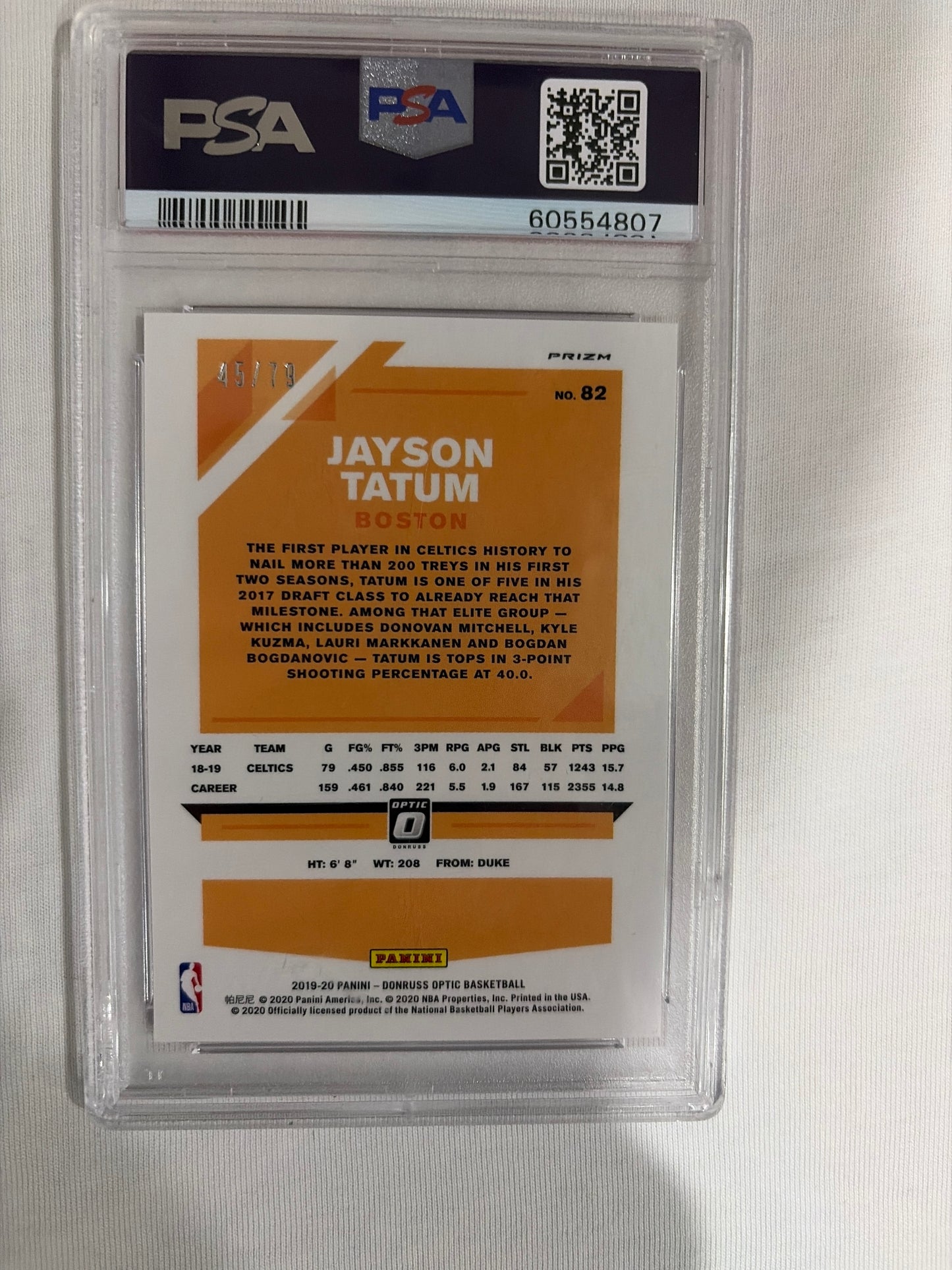 2019 panini Donnie’s optic Jayson Tatum pink velocity