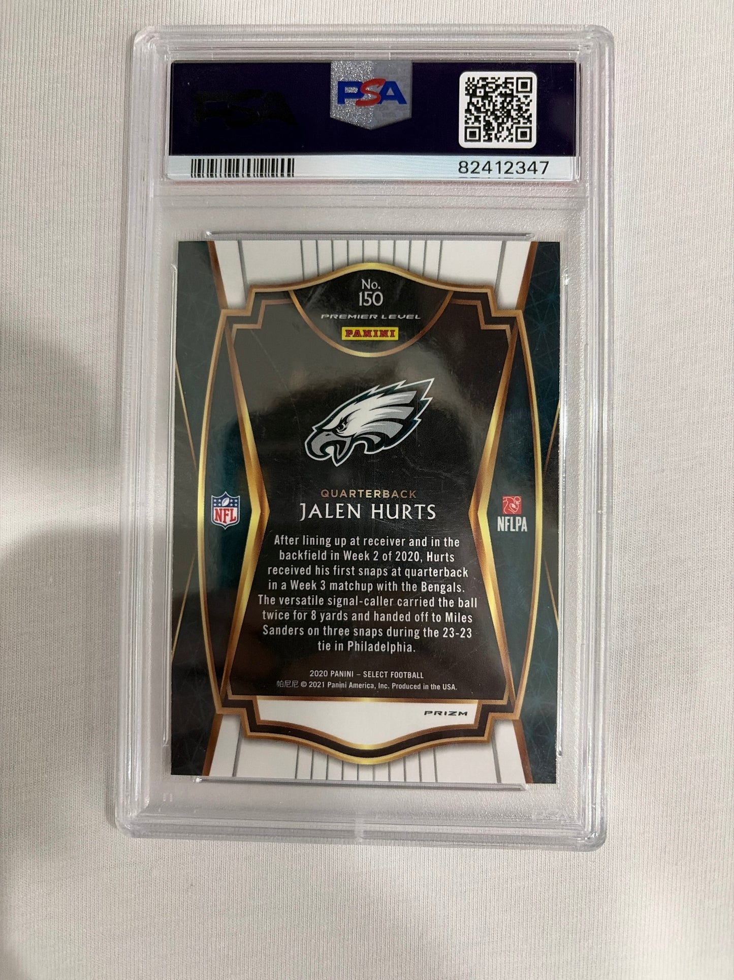 Jalen Hurts select silver rookie PSA 10