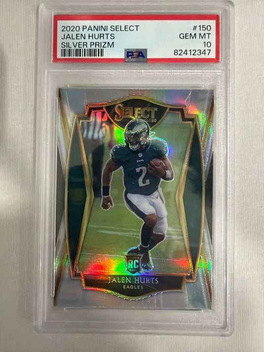Jalen Hurts select silver rookie PSA 10