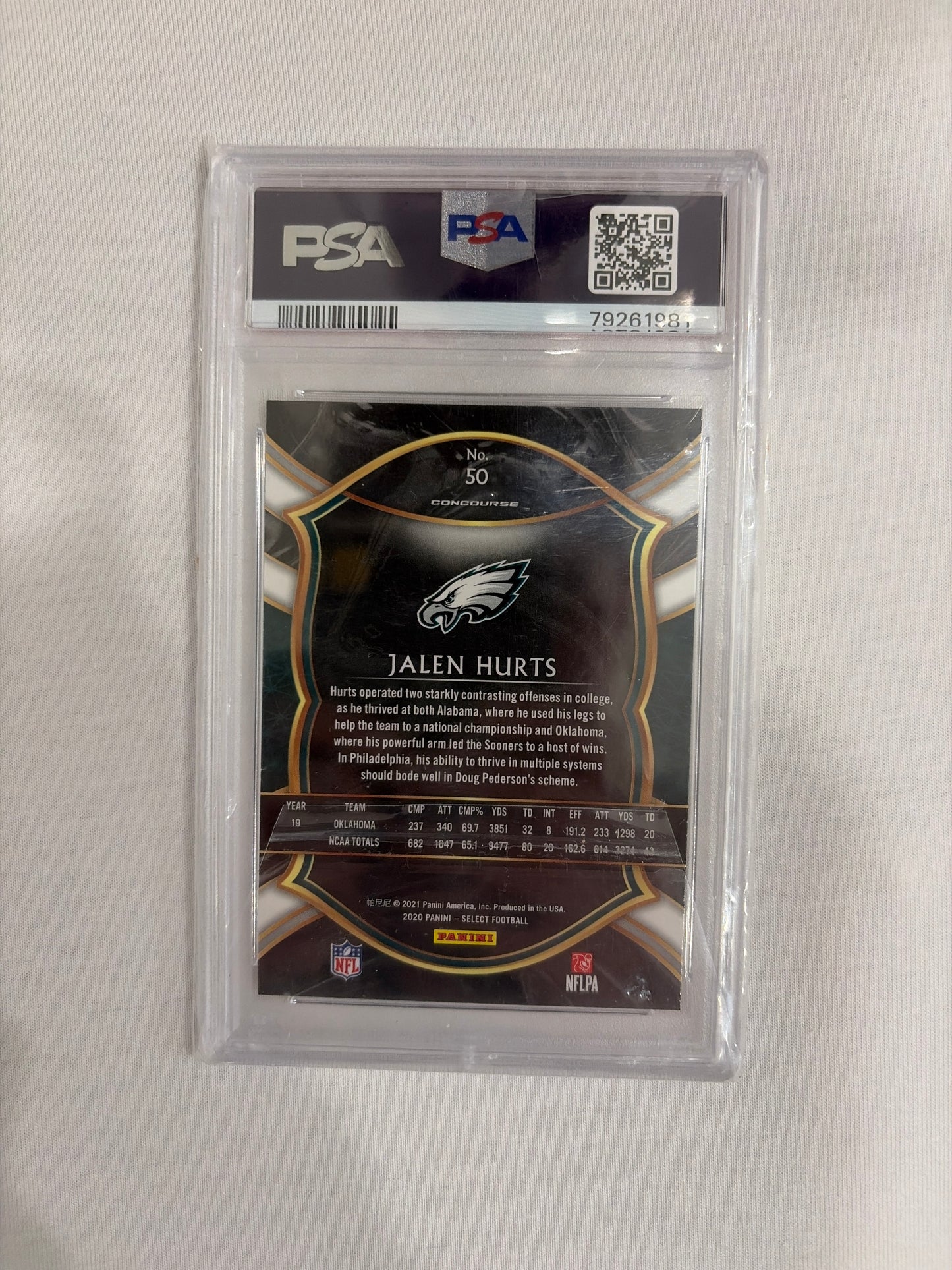 Jalen Hurts select rookie PSA 10