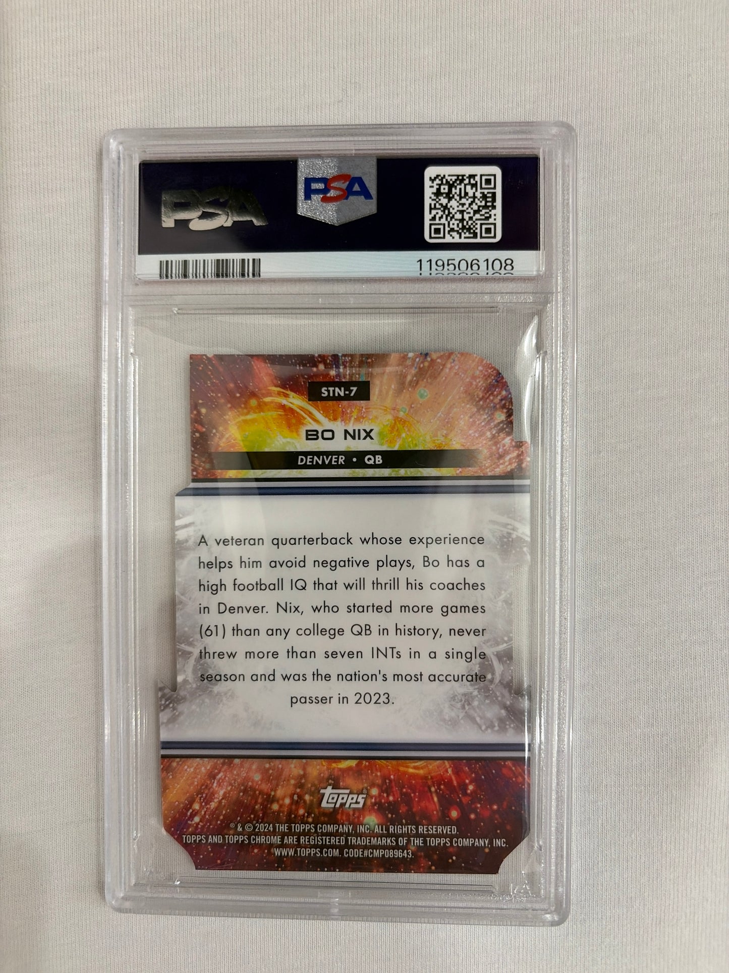 Bo Nix Stella Nova rookie PSA 9