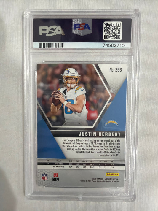 Justin Herbert rookie NFL debut PSA 10