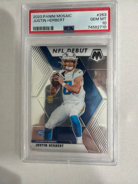 Justin Herbert rookie NFL debut PSA 10