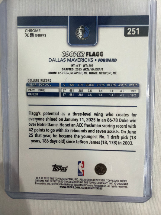 Copper flag rookie topps chrome